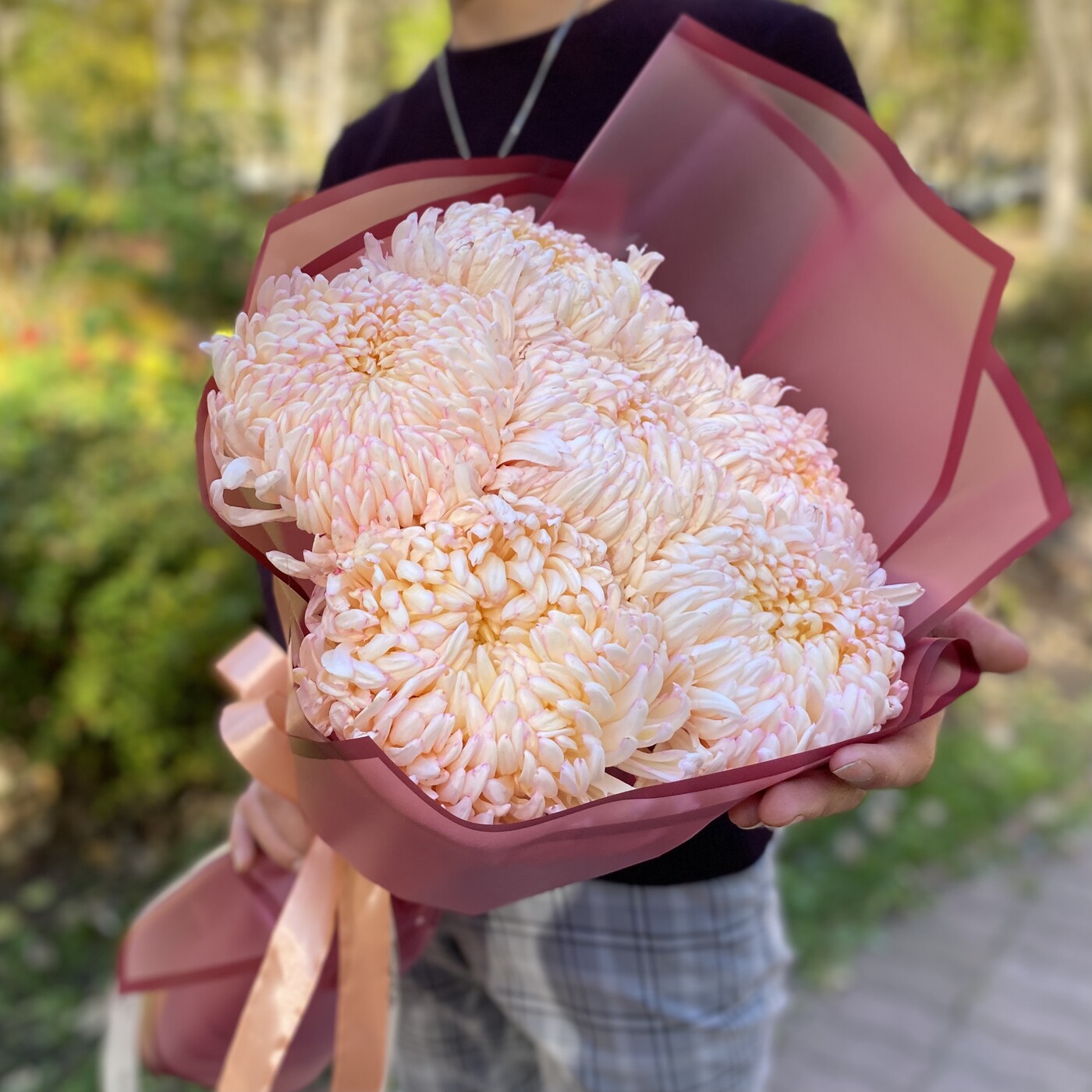 Букет кремовых крымских хризантем